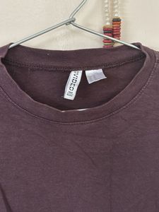 H&amp;M Brown Cropped T-Shirt