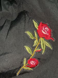 Chic Black Embroidered Off-Shoulder Top