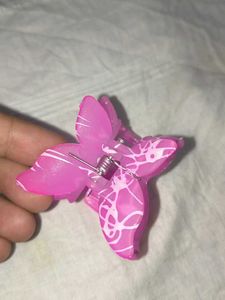 Pink Butterfly Hair Clip