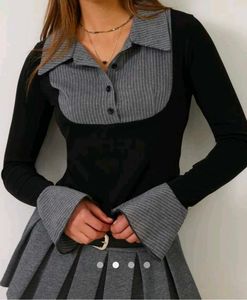 Collared Long Sleeve Top