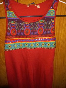 Red Embroidered Dress
