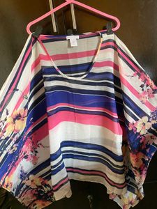 Striped Floral Top| kaftan| beach wear ☀️