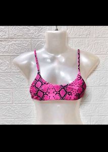 Pink Snake Print Bikini Top 32 to 34 inches
