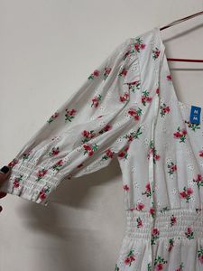 Floral Eyelet Mini Dress