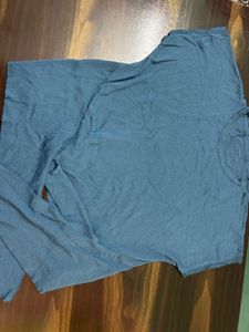 Blue Tie-Front Top