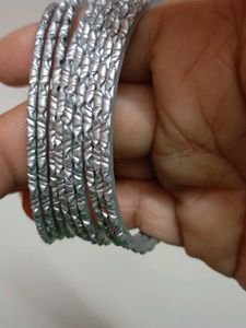Silver Colour Metal Bangles