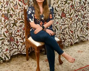 Navy Blue Floral Top