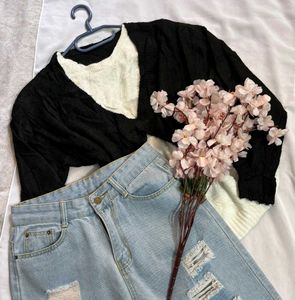 🎁Buy1 Get1 Free Stylish Black &amp; White Top H