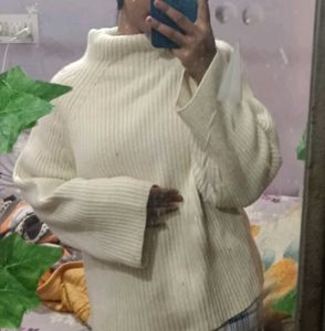 Cream Turtleneck Knit Sweater🩷🫂🌸💕❤️🧡