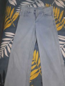 Wide Leg Light Wash Denim Jeans