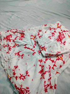 Red Floral Print Skirt