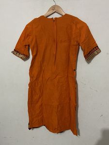 Dhoti Patilya Dress( Orange And Black)