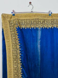 Party Wear Navy Blue Saree With Golden Work