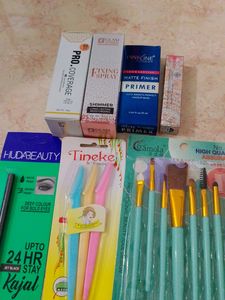 Combo Pack Of Primer Fixer Face Razor Kajal Brush