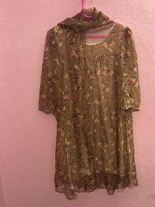 Floral Print Chiffon Dress