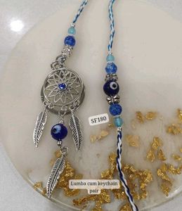 Evil Eye Lumba Keychain Rakhi Pair