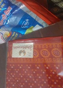 Elegant Red Bandhani Saree