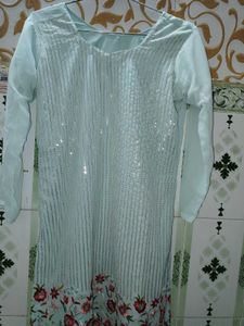 Elegant Pakistani Mint Kurti And Plazo