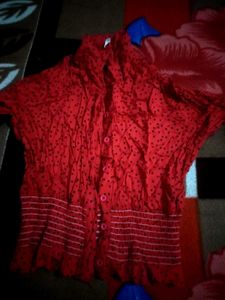 Red Top With Full Sleeves