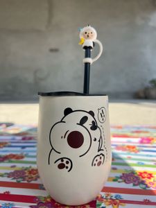 Cute Panda Tumbler with Straw