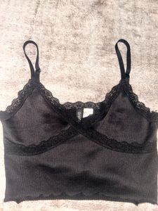 Black Lace Trim Cami Top