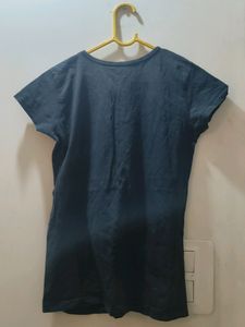 Black Front Printed Tshirt