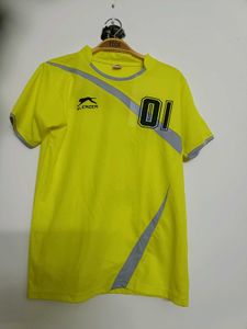 Yellow Sport T-Shirt with Reflective Stripes