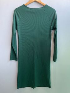 Green Long Sleeve Casual Dress