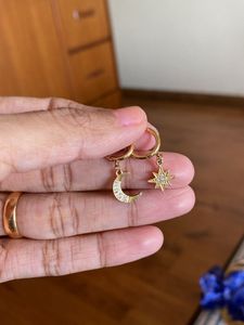 Diamond Crusted Sun Star Earrings