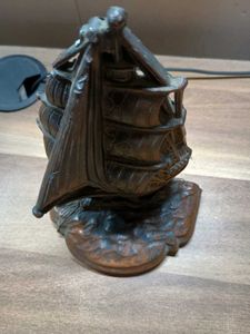 old metal ship bookend