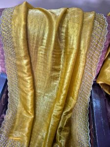 Mustard Embellished Saree with blouse