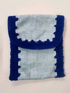 Handmade Crochet-Trim Pouch Mobile Cover