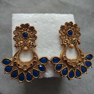 Gold & Blue Earrings