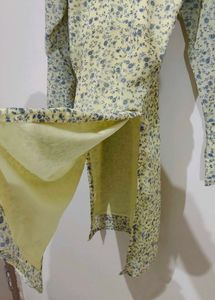Floral Butter Yellow Kurti
