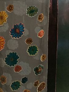 Floral Velvet Trim Scarf