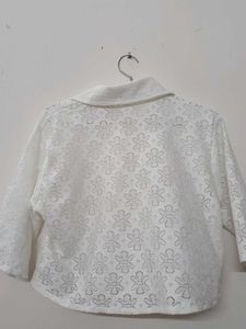 Cotton Fancy Chikankari Shirt Crop Top