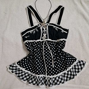 Y2K Vintage Gothic Princess Babydoll Top