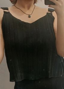 Black Ruffles Beachy Top
