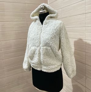 NEW LOOK Fluffy Sheep Zip - Up Hoodie
