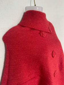 Rose  Knitted Poncho