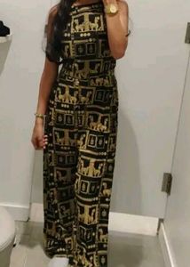 Halter Neck Printed Jumpsuit