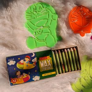 DORAEMON STENCILS AND CRAYONS FOR KIDS