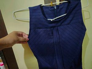 Navy Blue Fit &amp; Flare Dress