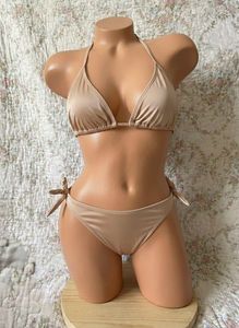 Beige/goldenish Bikini Set