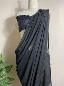 Black full stonework Sari