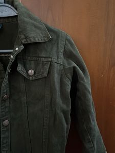 Olive Green Denim Jacket