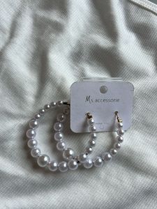 Pearl Hoop Earrings - Ms Accessorie