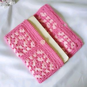 Pinky crochet Booksleeve/ Bookcover