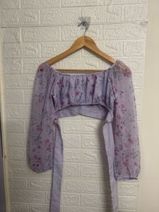 Floral Chiffon Crop Top