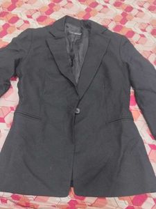 One Button Blazer Jet Black Colour